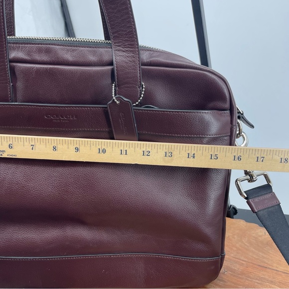 COACH Hudson Commuter Brown Leather briefcase laptop Bag F71701 - Picture 8 of 9